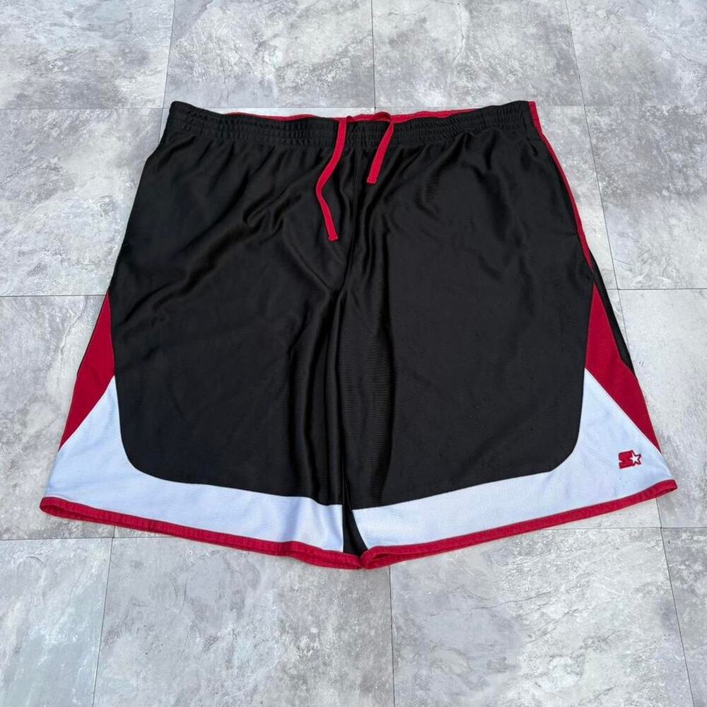 Vintage Y2K Starter Reversible Shorts Colorblock Red Black White Pattern XXL